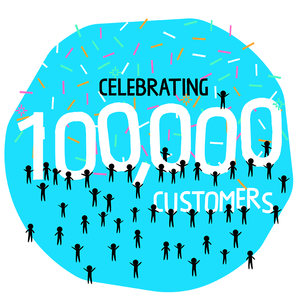 TANDEM HITS 100,000 CUSTOMERS