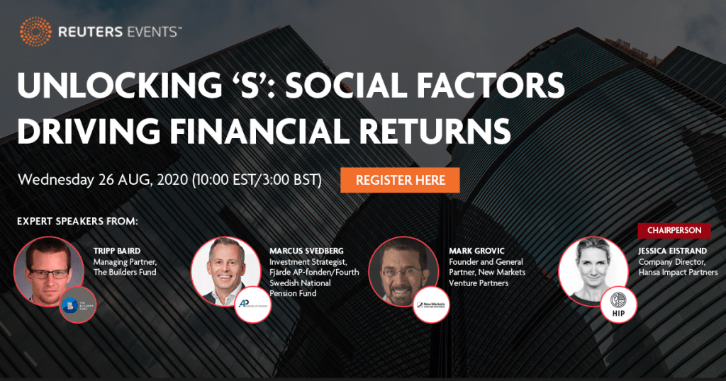 Reuters Events Free Webinar – Unlocking ‘S’: Social Factors Driving Financial Returns | Fintech Finance