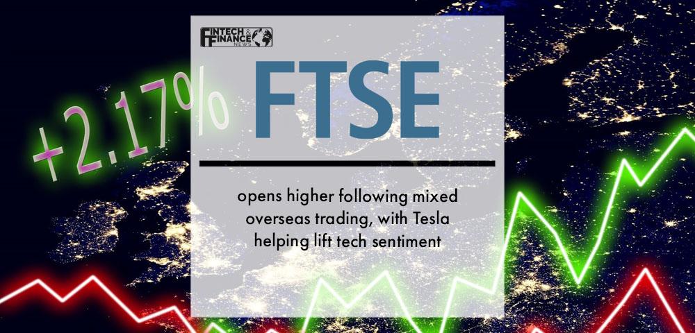 FTSE opens higher following mixed overseas trading, with Tesla helping lift tech sentiment | Fintech Finance