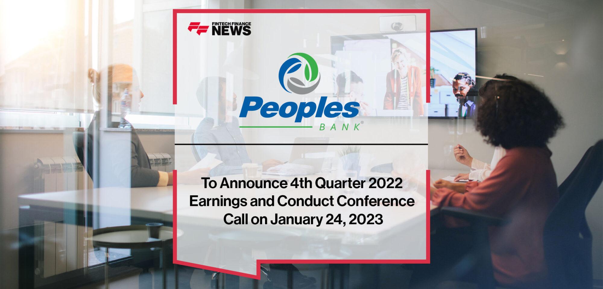 Peoples Bancorp Inc. To Announce 4th Quarter 2022 Earnings and Conduct Conference Call on January 24, 2023 | FF News