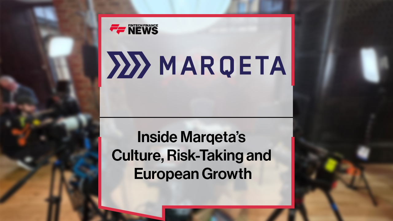 Deanna Fernandez from Marqeta speaking at the FF News Tattoo Studio during Fintech Talents 2025, discussing company culture, risk-taking, and Marqeta’s growth in Europe.